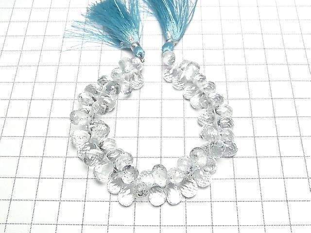 【動画】【1点もの】宝石質非加熱ブルートパーズAAA- ドロップ ブリオレットカット 1連(約16cm) サムネイル2