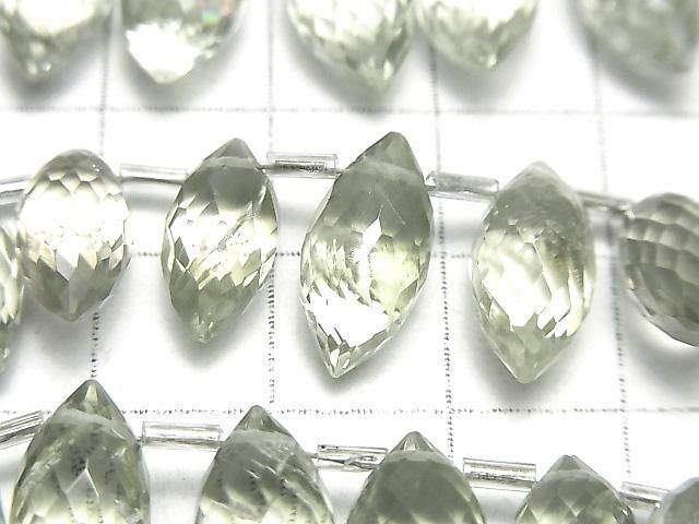 【動画】宝石質グリーンアメジストAA++ マーキスライス ブリオレットカット 1連(17粒) サムネイル2