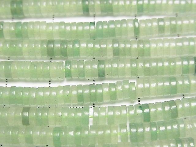 【動画】グリーンアベンチュリン ロンデル(ヘイシ)4×4×1.5mm 1連(約37cm) サムネイル2