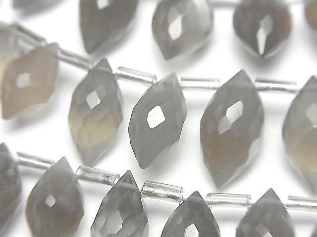 【動画】宝石質グレームーンストーンAAA- マーキスライス ブリオレットカット 半連/1連(22粒)の画像