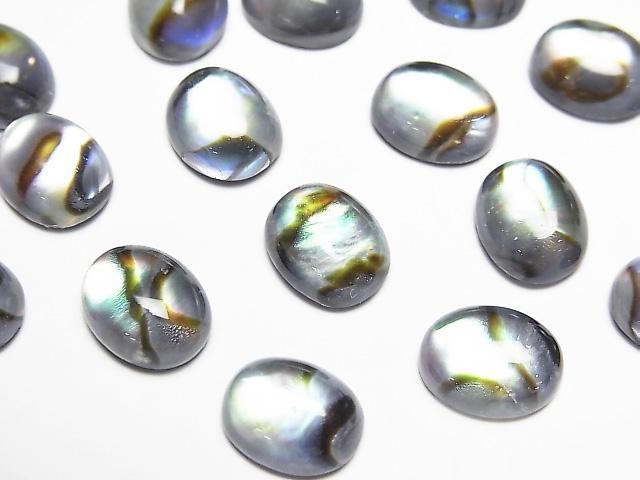 【動画】アバロンシェル×クリスタルAAA オーバル カボション10×8mm 2個の画像