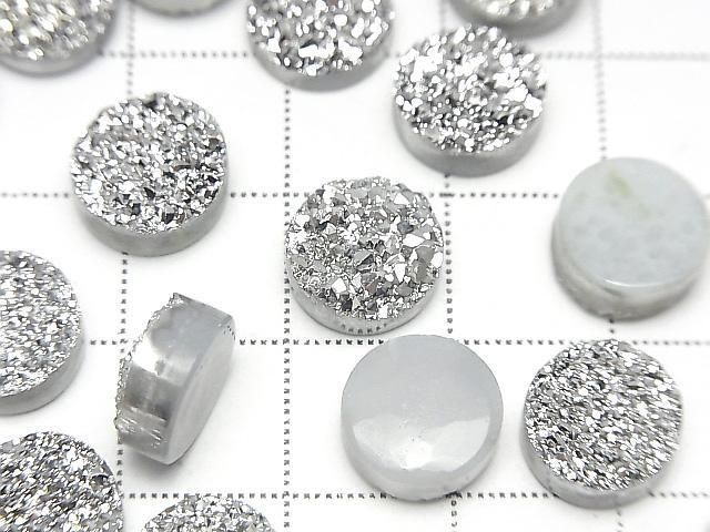 【動画】ドゥルージーアゲート ラウンド カボション10×10mm シルバーコーティング 3個 サムネイル2