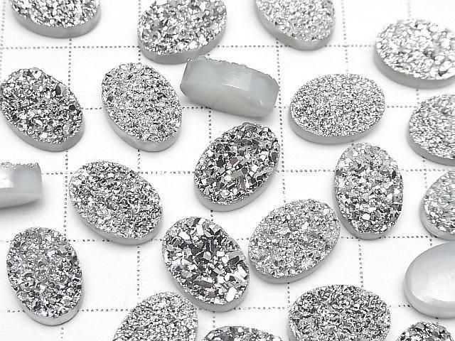 【動画】ドゥルージーアゲート オーバル カボション14×10mm シルバーコーティング 2個 サムネイル3