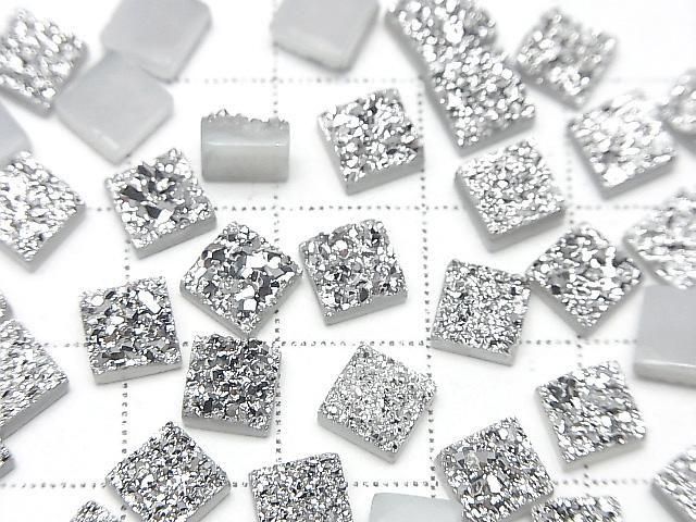 【動画】ドゥルージーアゲート スクエア カボション6×6mm シルバーコーティング 5個 サムネイル3