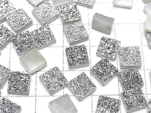 【動画】ドゥルージーアゲート スクエア カボション8×8mm シルバーコーティング 3個 サムネイル3