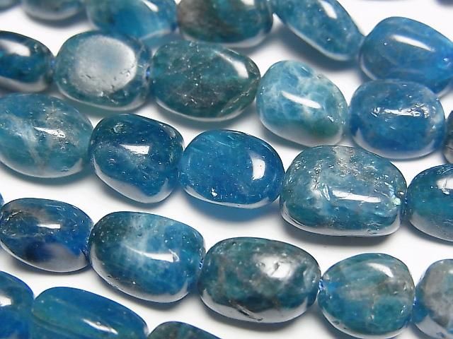 マダガスカル産ブルーアパタイト スクエア～タンブル 1連