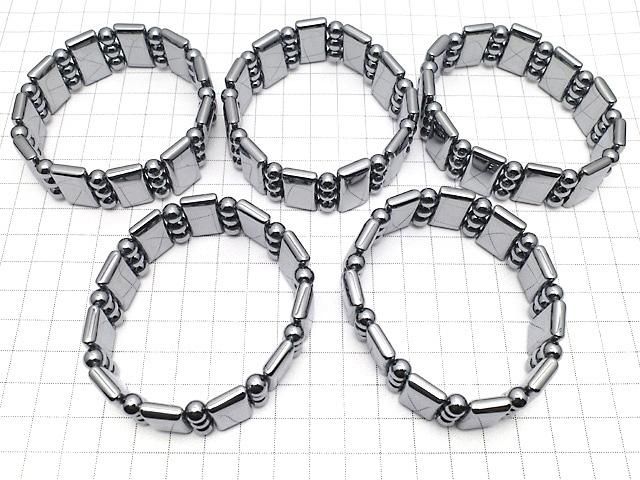 【動画】高純度テラヘルツ鉱石 3つ穴レクタングル22×12×5.5mm&ラウンド6.5mm 1連(ブレス) サムネイル4