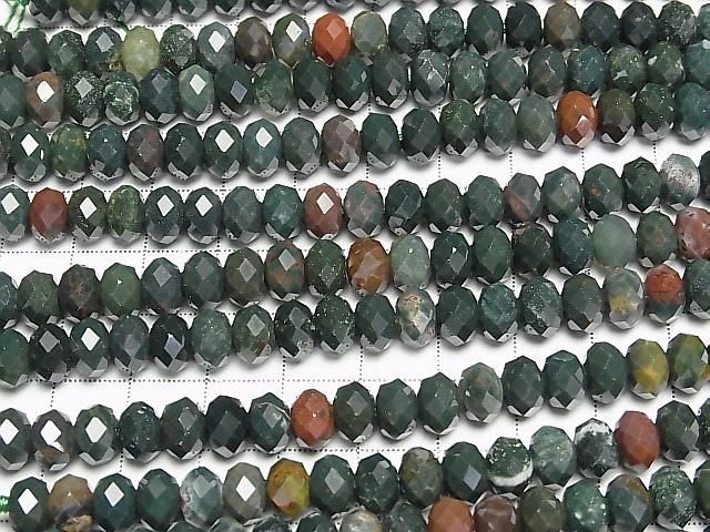 【動画】【素晴らしい輝き】ブラッドストーン ボタンカット8×8×5mm 半連/1連(約36cm) サムネイル3