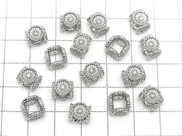 メタルパーツ フラワー型ロンデル10×10×6.5mm(CZ付) シルバーカラー 2個 サムネイル4