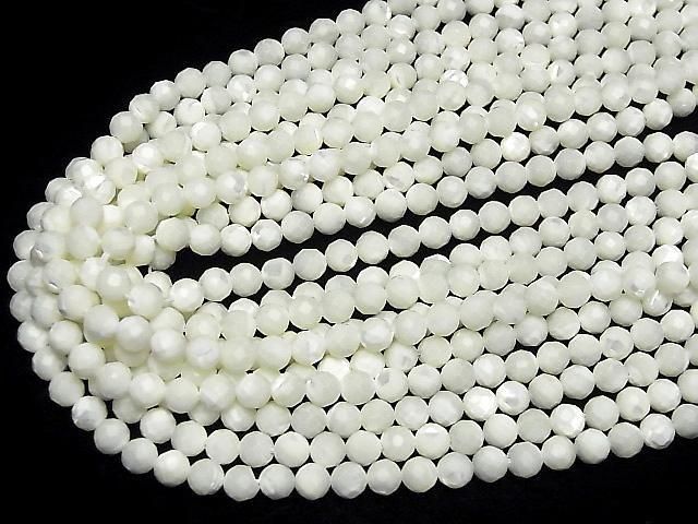 【動画】マザーオブパール ホワイト ラウンドカット6mm 1連(約37m) サムネイル4