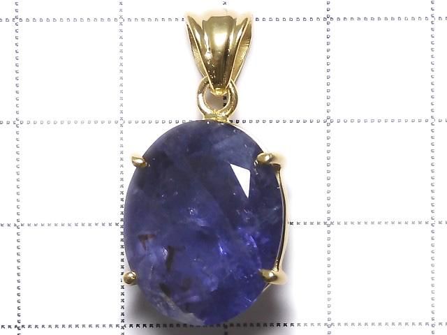 【動画】【1点もの】宝石質アイオライトAAA- ファセットカットペンダントトップ 18KGP製 NO.34 サムネイル2