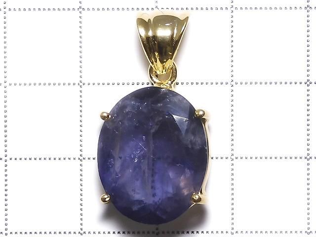 【動画】【1点もの】宝石質アイオライトAAA- ファセットカットペンダントトップ 18KGP製 NO.36 サムネイル2