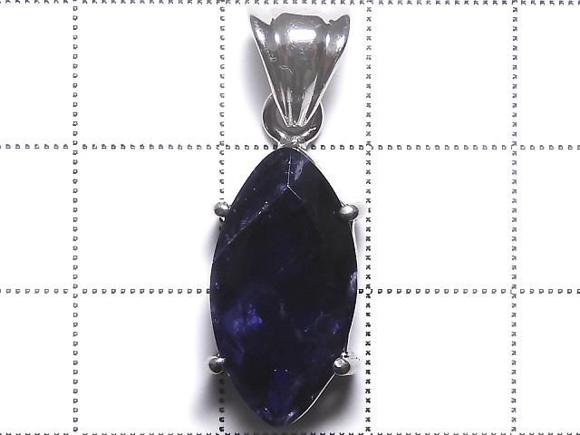 【動画】【1点もの】宝石質アイオライトAAA- ファセットカットペンダントトップ SILVER925製 NO.42 サムネイル2