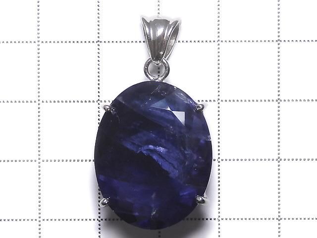 【動画】【1点もの】宝石質アイオライトAAA- ファセットカットペンダントトップ SILVER925製 NO.44 サムネイル2