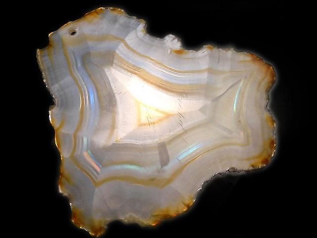 【動画】【1点もの】イリスアゲート スライス 穴あき 1個 NO.204の画像