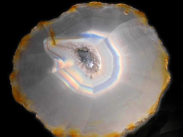 【動画】【1点もの】イリスアゲート スライス 穴あき 1個 NO.210の画像