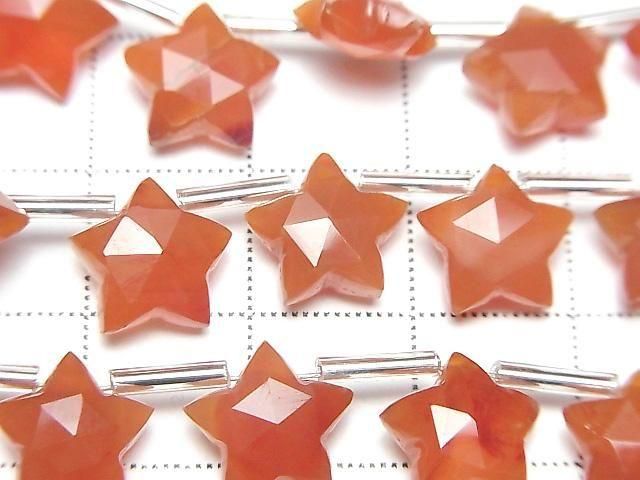 【動画】宝石質カーネリアンAA++ スターカット10×10mm 1連(8粒) サムネイル2