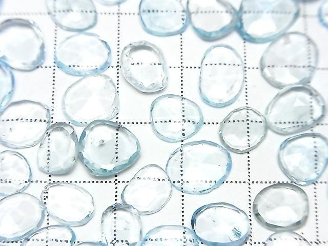 【動画】宝石質スカイブルートパーズAAA- ルース フリーフォーム 片面ローズカット 3個 サムネイル3