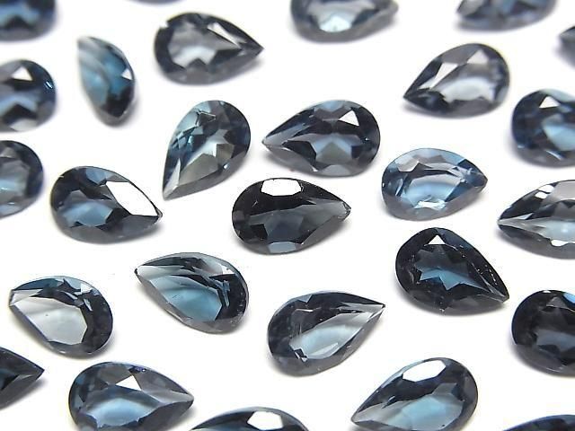 【動画】宝石質ロンドンブルートパーズAAA ルース ペアシェイプファセットカット8×5mm 2粒の画像