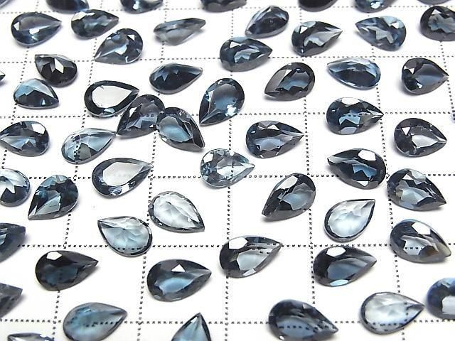 【動画】宝石質ロンドンブルートパーズAAA ルース ペアシェイプファセットカット8×5mm 2粒 サムネイル3
