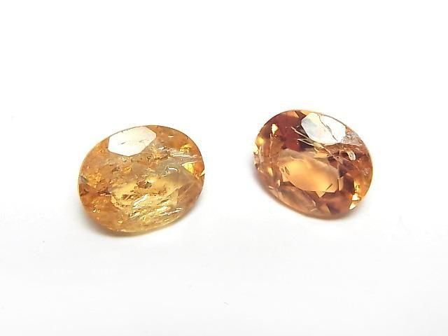 【動画】◆特価◆【1点もの】宝石質インペリアルトパーズAA++ ルース オーバルファセットカット10×8mm 2粒の画像