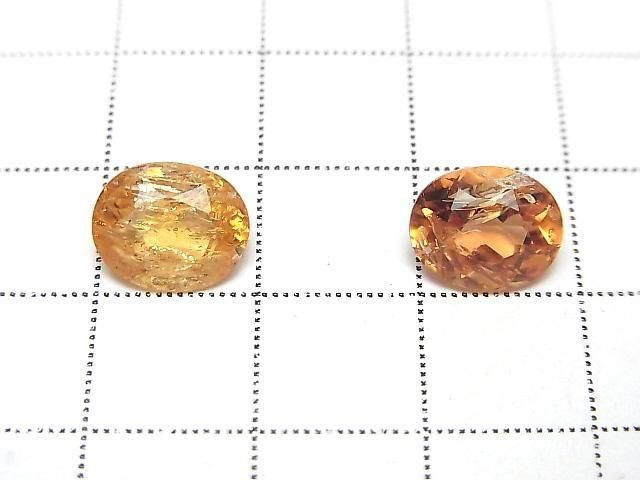 【動画】◆特価◆【1点もの】宝石質インペリアルトパーズAA++ ルース オーバルファセットカット10×8mm 2粒 サムネイル2