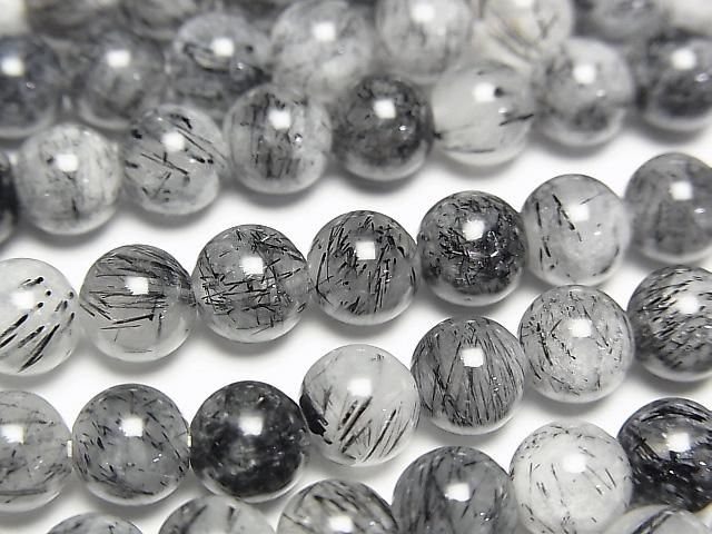 【動画】トルマリンクォーツAA++ ラウンド6mm 1連(約35cm)の画像
