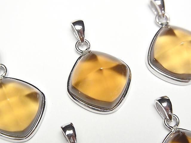 【動画】宝石質ビアクォーツAAA シュガーローフカット14.5×14.5mm ペンダントトップ SILVER925製 1個の画像