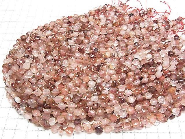 【動画】【素晴らしい輝き】レッドヘマタイトクォーツ コインカット6×6×4mm 半連/1連(約36cm) サムネイル4