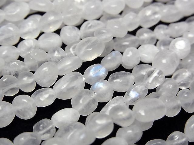 【動画】ロイヤルブルームーンストーンAA 小粒タンブル 1連(約35cm)の画像