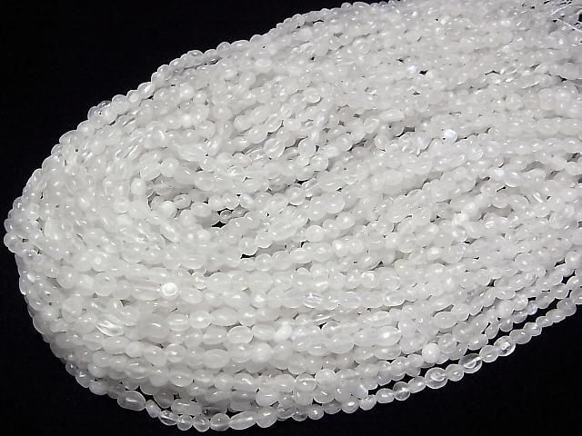 【動画】ロイヤルブルームーンストーンAA 小粒タンブル 1連(約35cm) サムネイル4
