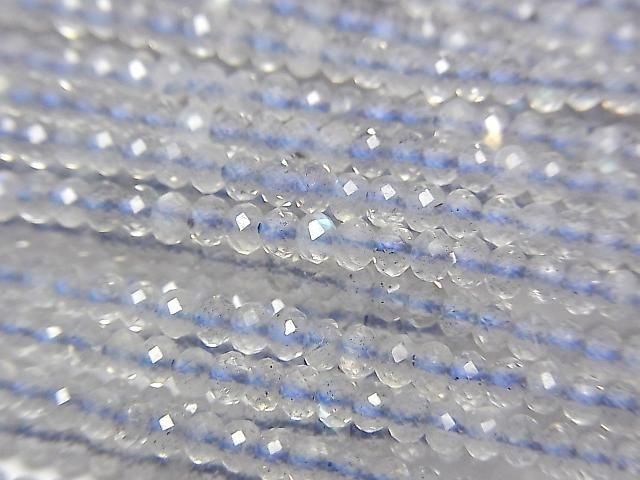 【動画】【素晴らしい輝き】ラブラドライトAA++ ボタンカット2×2×1mm 1連(約37cm)の画像