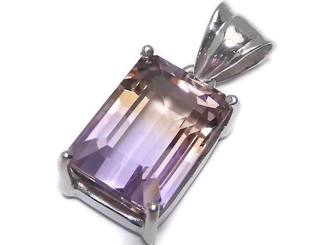 【動画】【1点もの】宝石質アメトリンAAA ファセットカットペンダントトップ SILVER925製 NO.115の画像
