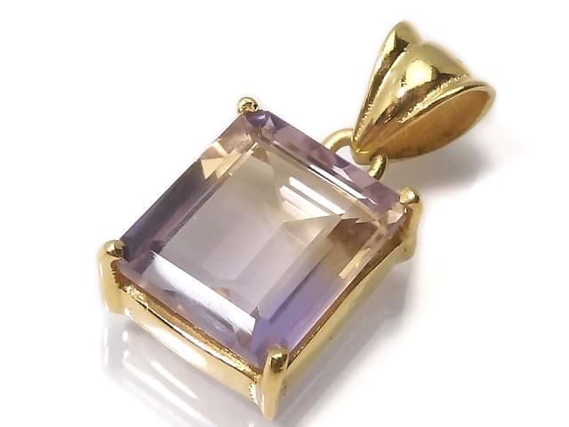 【動画】【1点もの】宝石質アメトリンAAA ファセットカットペンダントトップ 18KGP製 NO.119の画像