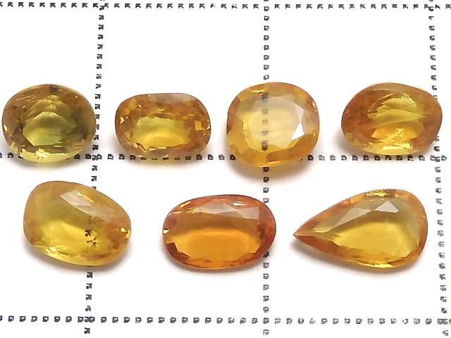 【動画】【1点もの】宝石質イエローサファイアAAA ルース ファセットカット 7粒セット NO.31 サムネイル2