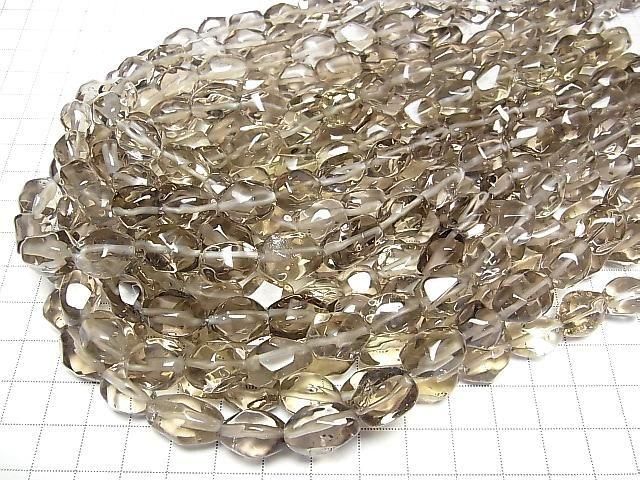 【動画】スモーキークォーツAAA- タンブルカット 【ライトカラー】 1連(約37cm) サムネイル4