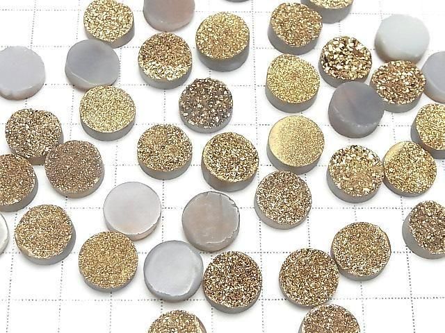 【動画】ドゥルージーアゲート ラウンド カボション12×12mm ゴールドコーティング 2個 サムネイル4