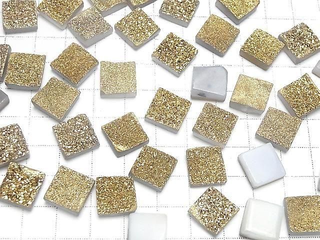 【動画】ドゥルージーアゲート スクエア カボション12×12mm ゴールドコーティング 1個 サムネイル4