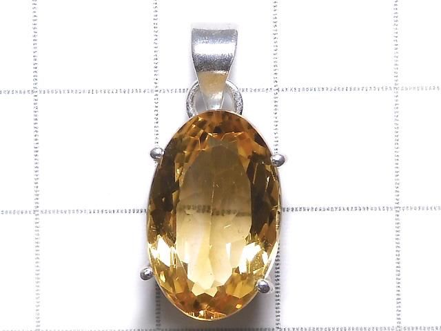 【動画】【1点もの】宝石質ブランデーシトリンAAA ファセットカットペンダントトップ SILVER925製 NO.79 サムネイル2