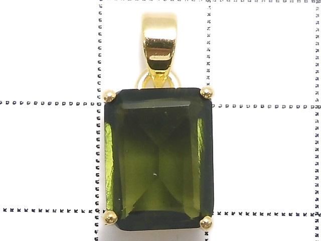【動画】【1点もの】モルダバイトAAA ファセットカットペンダントトップ 18KGP製 NO.112 サムネイル2