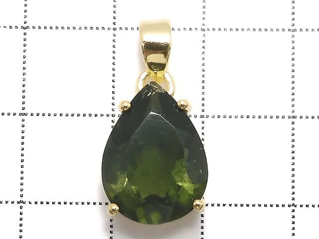 【動画】【1点もの】モルダバイトAAA ファセットカットペンダントトップ 18KGP製 NO.114 サムネイル2