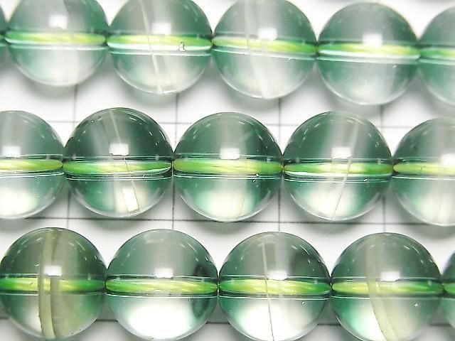 【動画】グリーンクリアクォーツ ラウンド10mm 半連/1連(約36cm) サムネイル2