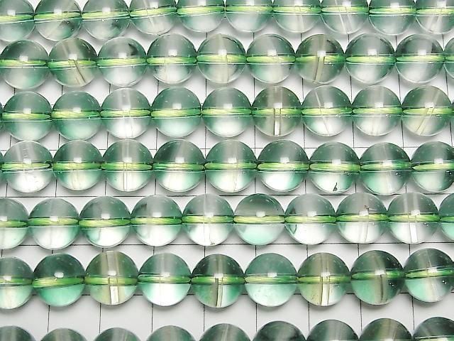 【動画】グリーンクリアクォーツ ラウンド10mm 半連/1連(約36cm) サムネイル3
