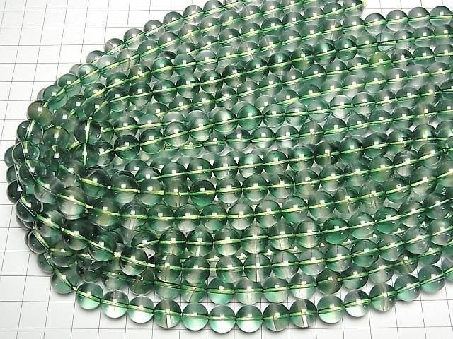 【動画】グリーンクリアクォーツ ラウンド10mm 半連/1連(約36cm) サムネイル4