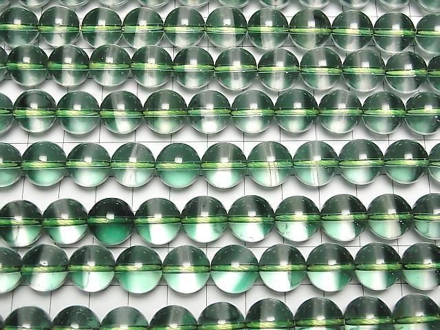 【動画】グリーンクリアクォーツ ラウンド12mm 半連/1連(約36cm) サムネイル3