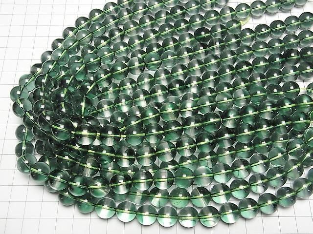 【動画】グリーンクリアクォーツ ラウンド12mm 半連/1連(約36cm) サムネイル4