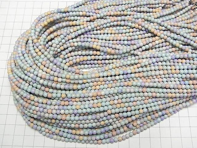 【動画】アラシャンアゲート(阿拉善瑪瑙) パステルカラー ラウンド4mm 1連(約38cm) サムネイル4
