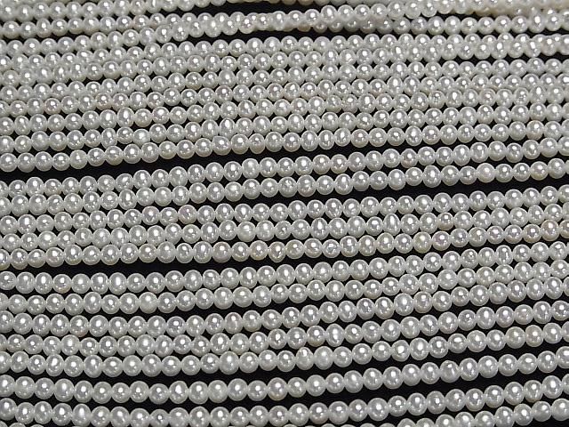 【動画】淡水真珠AA++ ポテト3mm ホワイト 1連(約37cm) サムネイル3