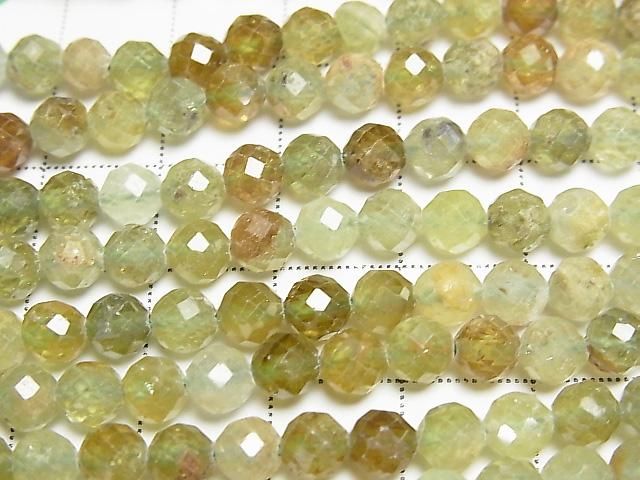 【動画】【素晴らしい輝き】グロッシュラーガーネットAA+ 64面ラウンドカット5mm 1連(約37cm) サムネイル2