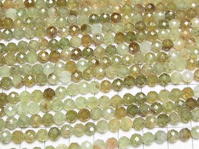 【動画】【素晴らしい輝き】グロッシュラーガーネットAA+ 64面ラウンドカット5mm 1連(約37cm) サムネイル3